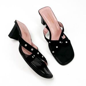 Donald J. Pliner Y2K Jeweled Cross Cross Block Heel - Size 10